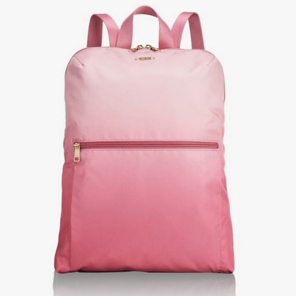 Tumi Handbags - TUMI Pink Ombré Just in Case Backpack Folding Travel Bag